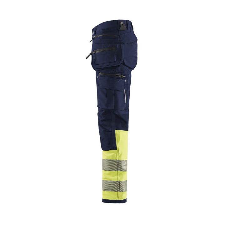 Blaklader 199316428933C62 Hi-Vis 4-Wege Stretch Hose, Marineblau/Gelb, Grösse C62