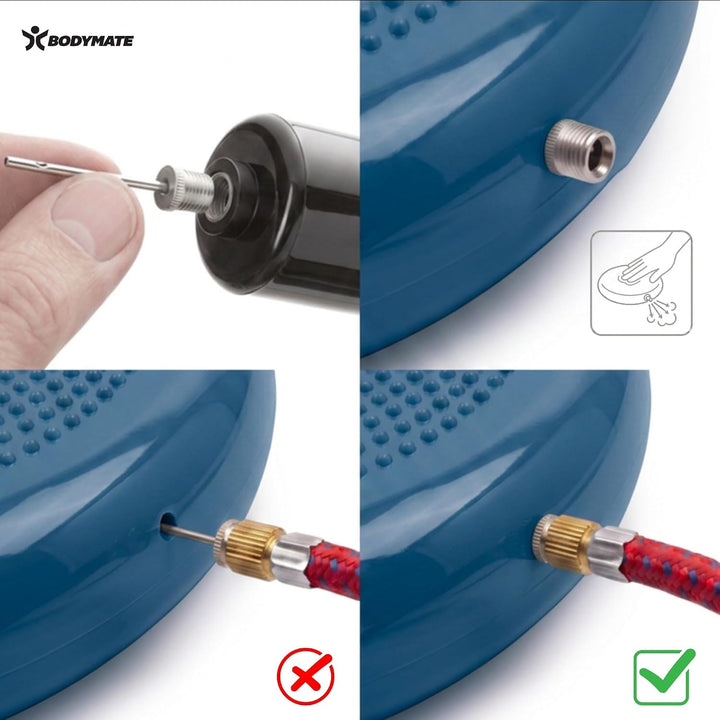 BODYMATE Ballsitzkissen inkl. Pumpe 34cm Durchmesser - Balance-Kissen, Luftkissen, Balance Pad, Nopp