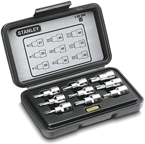 Stanley Schraubendrehereinsäte-Set, Torx (1/2 Zoll, 9-teilig, T20/25/27/30/40/45/50/60) 1-89-098