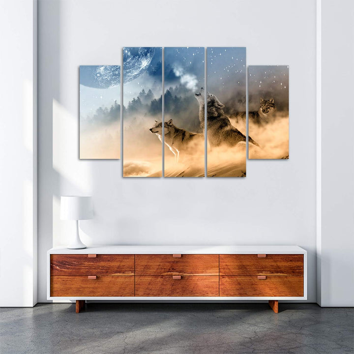 Feeby. Leinwandbild - 5 Teile - Bilder Wand Bild Wandbilder Kunstdruck XXL, 5-Teilig, Typ B, 100x70