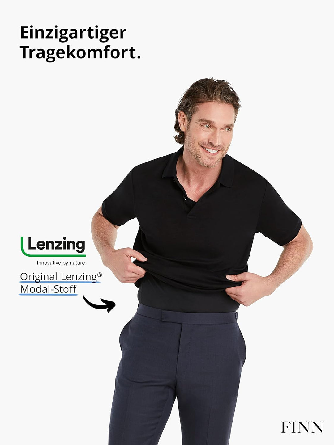 FINN Anti-Schweiss Shirt Herren mit Einlage am Rücken und integrierten Achselpads gegen Starkes Schw