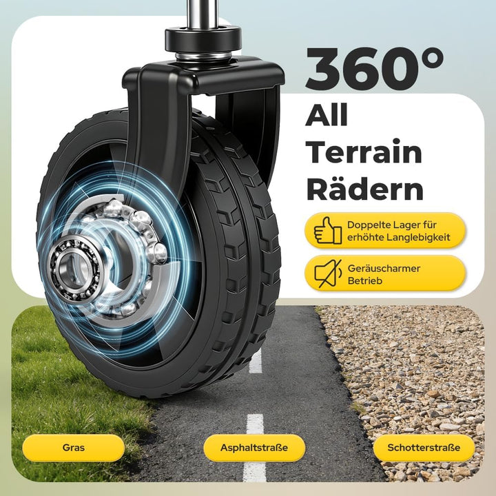 Bollerwagen Faltbar 120L 120KG, Klappbarer Bollerwagen mit Abnehmbarer Stofftasche Verstellbarem Gri