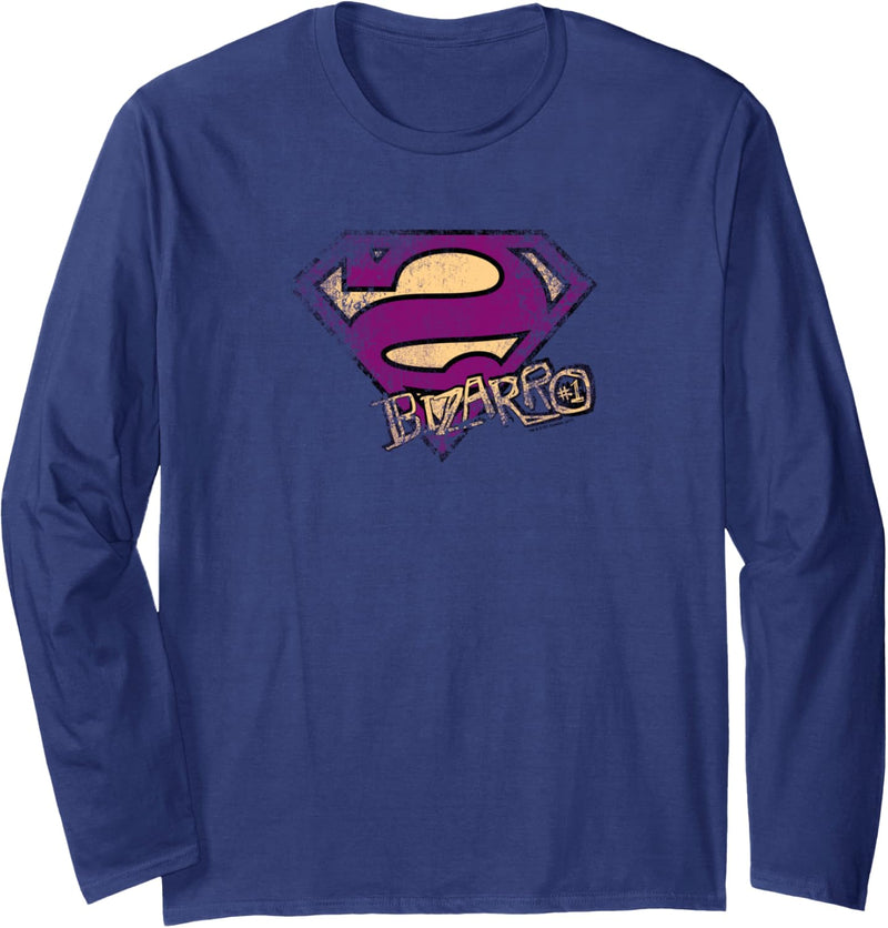 Superman Bizarro Logo Distressed Langarmshirt