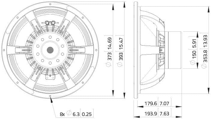 Lavoce 38,1 cm (15 Zoll) Subwoofer aus Neodym-Korb, Mehrfarbig, Einheitsgrösse