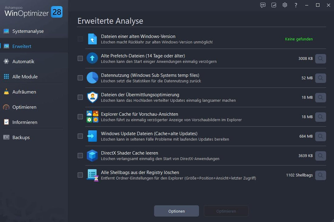 WinOptimizer 27 - 3 USER Lizenz - Tuning für Windows 11 10 7 - unbegrenzte Laufzeit - Sicher, Sauber