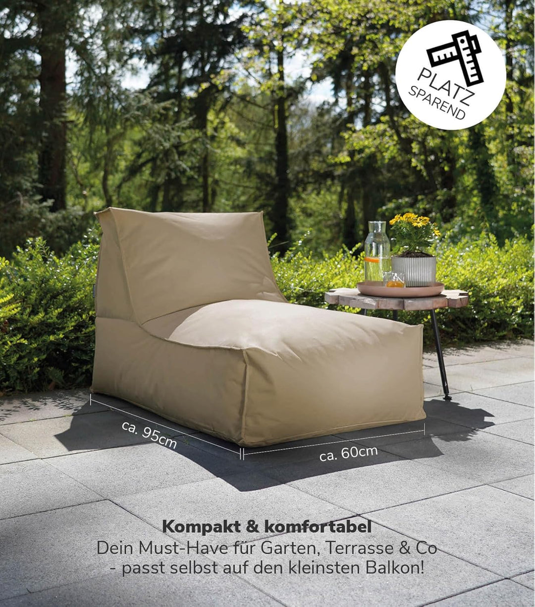 mokebo® Sitzsack mit Schutzhülle für Kinder & Erwachsene 'Der Sundowner' Bean Bag mit Füllung, Boden