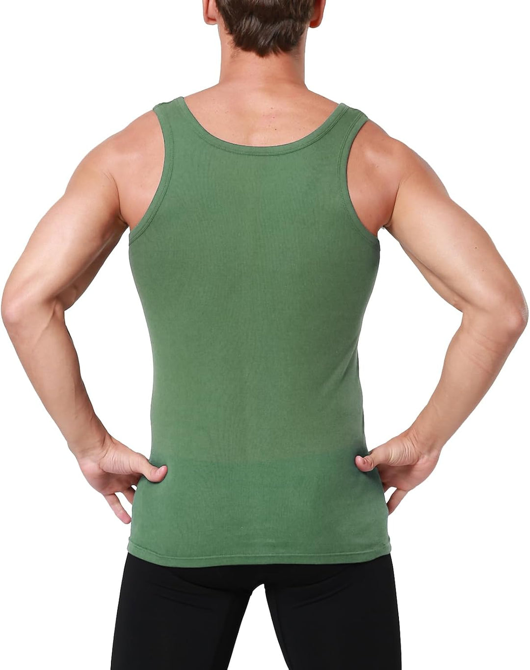 Unterhemd Herren 3/5er Pack Tank Top Baumwolle Männer Schwarz Weiss Mehrfarbig S 3x Armeegrün, S 3x