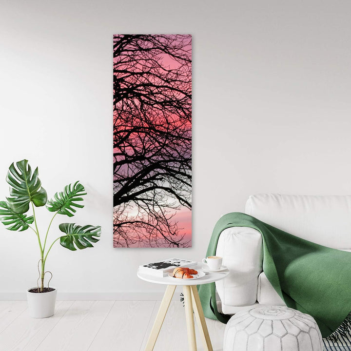 Feeby Leinwand Bilder - Natur - Wald - 40x120 cm- Deko Wohnzimmer - Wandbilder Schlafzimmer - Deko A