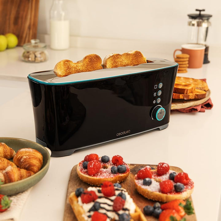 Cecotec Toaster Toast&Taste Extra B, 1000W Leistung, Doppel-Langschlitz für 2 Toasts, XL-Schlitz, Au