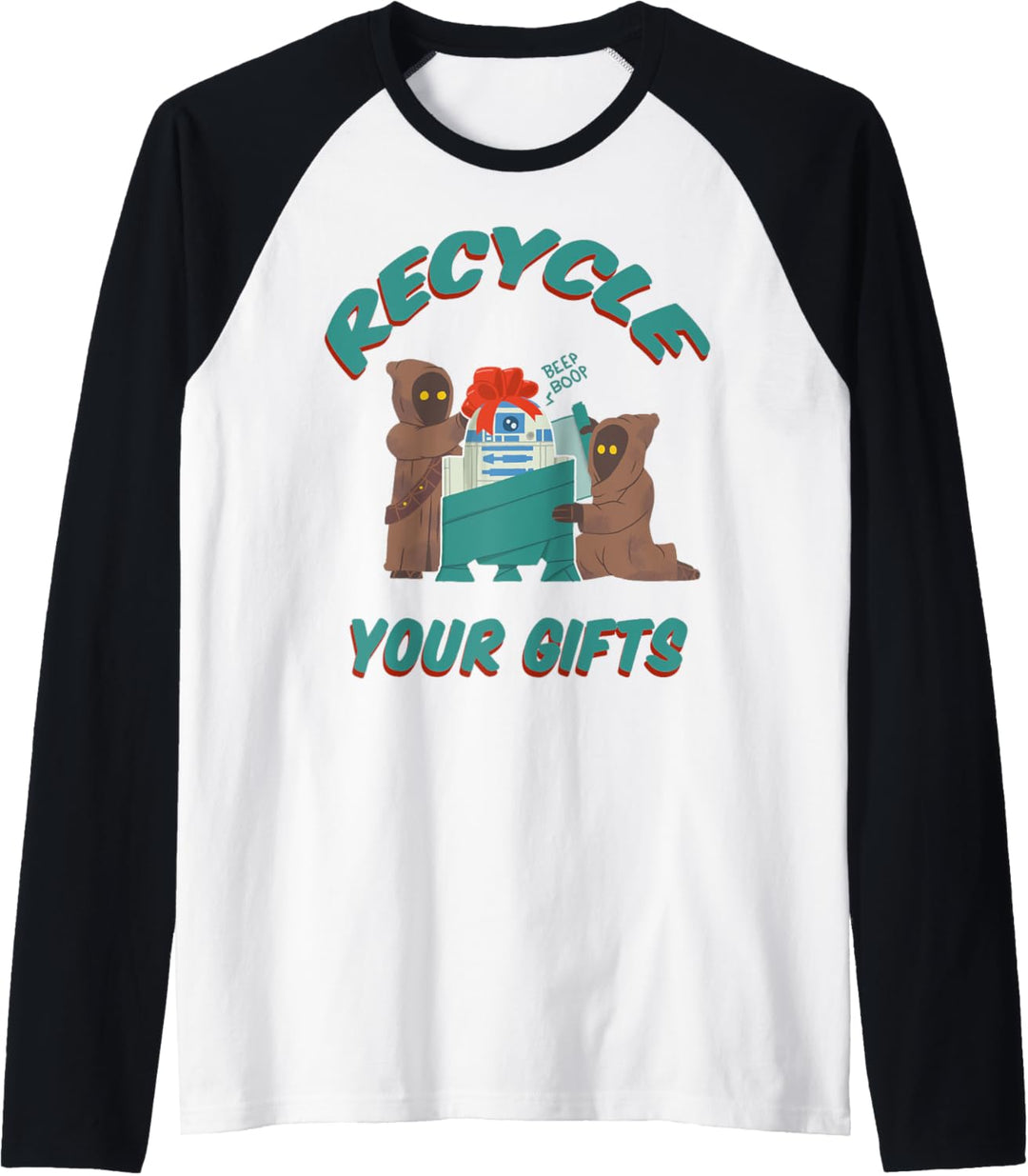 Star Wars Christmas Jawas Recycle Your Gifts R2-D2 Raglan