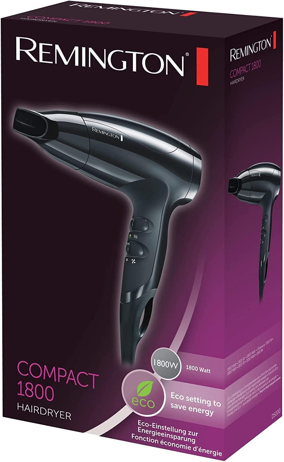 Remington Haartrockner [extrem klein] Compact (1800 Watt, sehr kompaktes Design & praktische Grösse