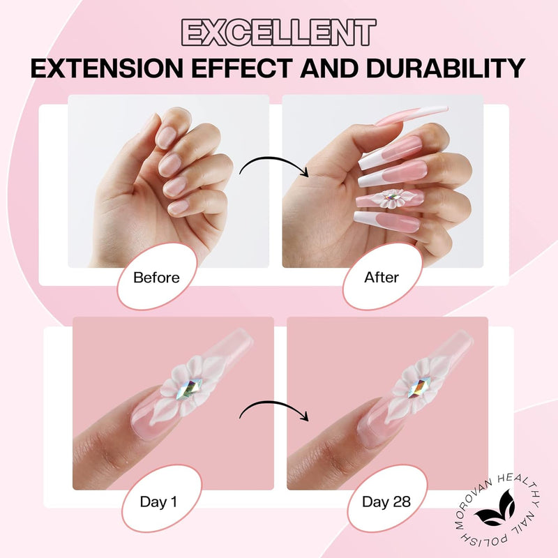 Morovan Acryl Nagelset Starterset Komplett - 3 Farben Acryl Pulver Nails mit 3 Acryl Pinsel für Näge