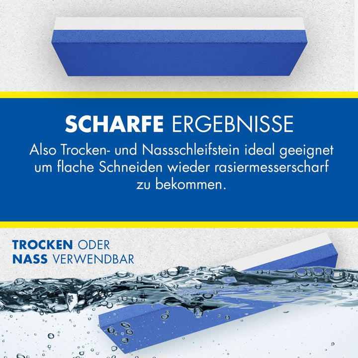 Zische Abziehstein 200x60x25 mm FEPA 220/400 - Schleifstein aus Edel-Korund - Messerschleifer zweise