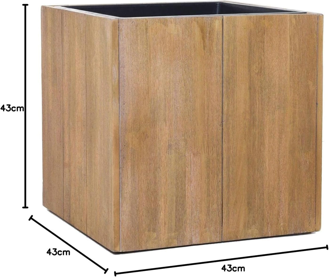 VIVANNO Pflanzkübel Blumenkübel Würfel Holz Block Braun - 43x43x43 43x43x43 Braun, 43x43x43 Braun