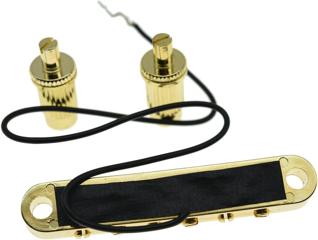 KAISH Tune-o-Matic Piezo Gitarre Bridge Pickup LP Piezo Guitar Bridge Pickup für Les Paul Gold, gold