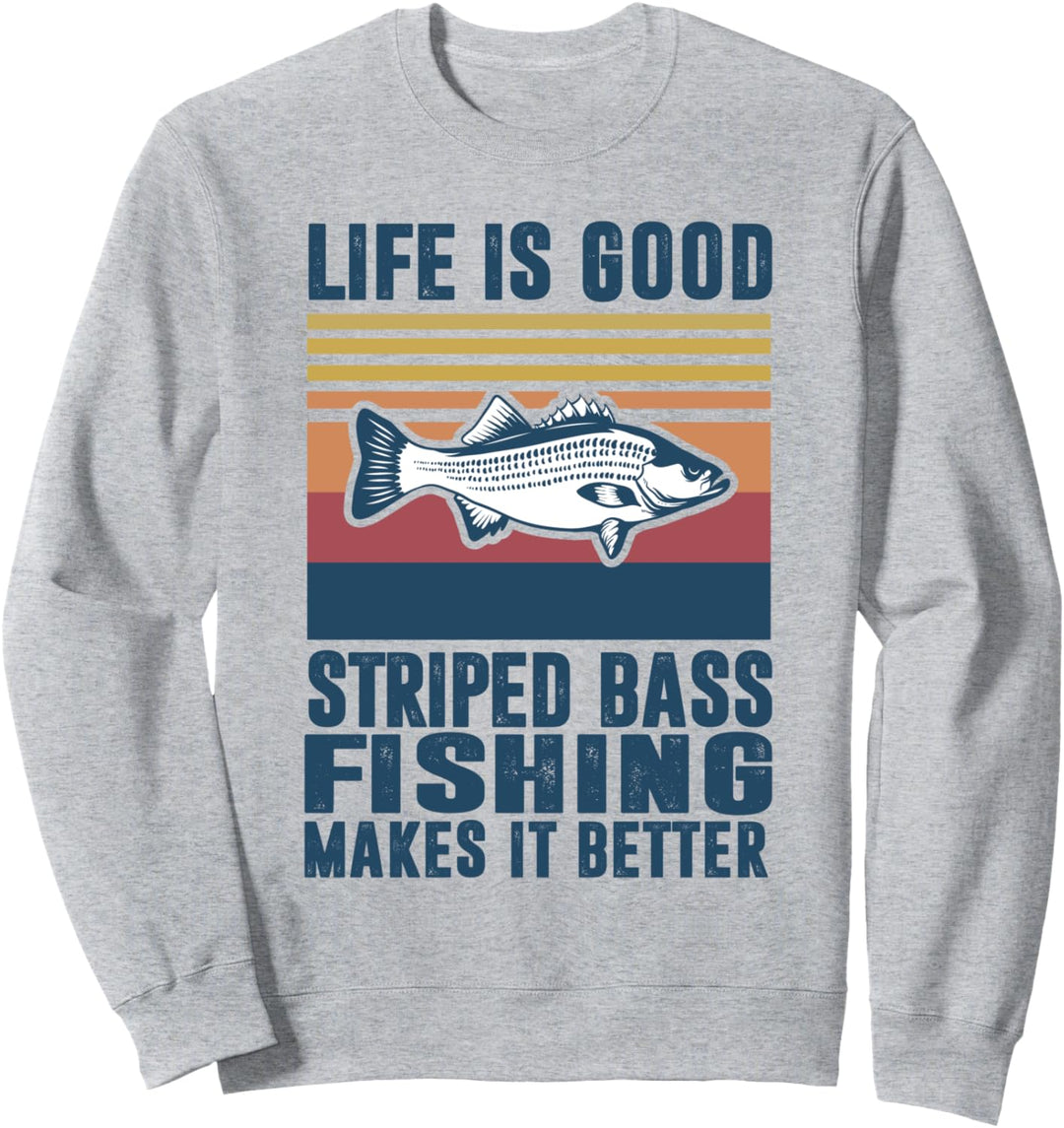 Streifenbarsch Angeln Geschenke Salzwasser Fisch Sweatshirt