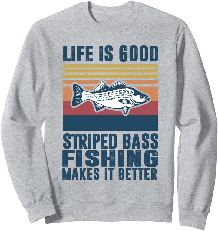 Streifenbarsch Angeln Geschenke Salzwasser Fisch Sweatshirt