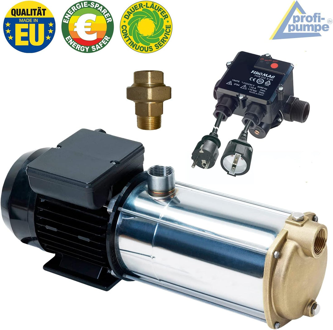 HAUSWASSERWERK SELBSTANSAUGENDE KREISELPUMPE PUMPE INNO-TEC 1250 mit Durchflusswächter- LEISE ENERGI
