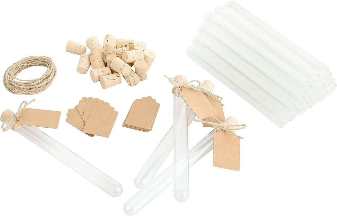 Reagenzgläser zum | Basteln & Dekorieren | Korken aus 100% Kork | Papp-Kärtchen aus recyceltem Papie