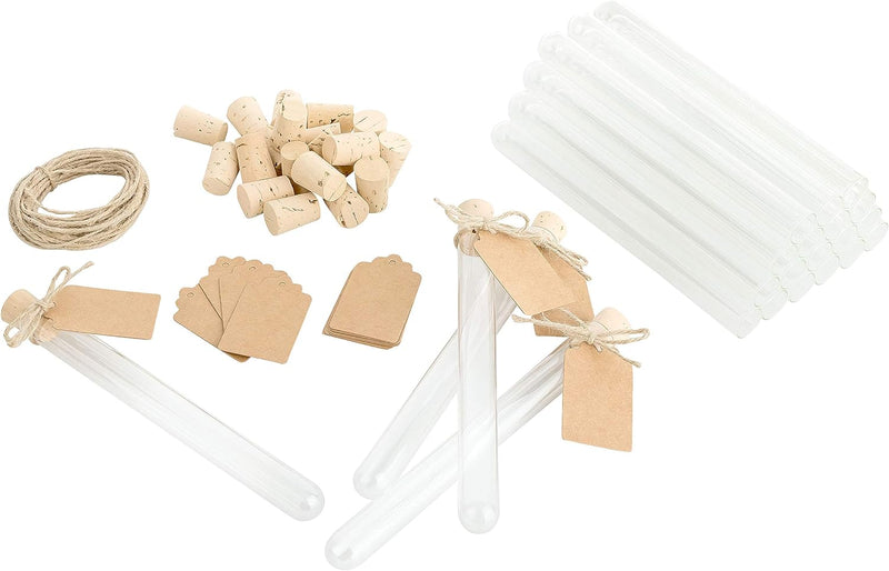 Reagenzgläser zum | Basteln & Dekorieren | Korken aus 100% Kork | Papp-Kärtchen aus recyceltem Papie
