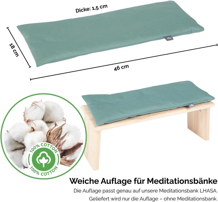 Bodhi Meditationsbank Auflage | Sitzauflage aus Baumwolle | Bequeme & Weiche Polsterung | Sitzunterl