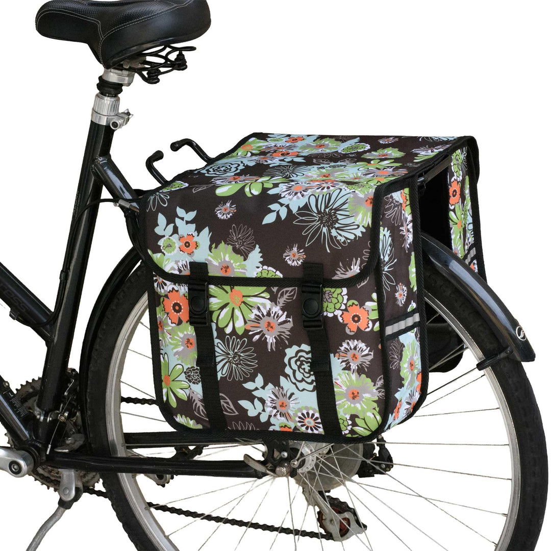 BikyBag Classic CE - Doppel-Fahrradtasche, 2x13L Gepäckträgertasche, Wasserabweisend, mit Reflektore