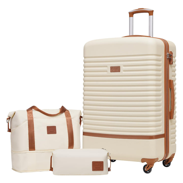 COOLIFE Koffer Trolley Koffer Reisekoffer von ABS Hartschalen Trolley 4 Rollen TSA-Schloss Der Koffe