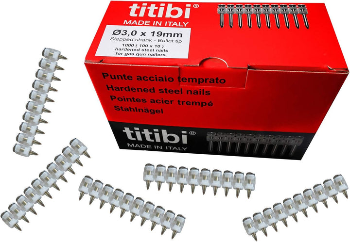 Nr. 1000 Titibi Nägel Ø3,0 x 16 mm, 100% kompatibel mit HILTI Gasschleifer: GX 100, GX 100-E, GX 120