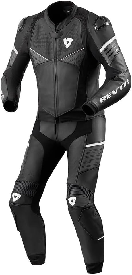 Revit Beta 2-Teiler Motorrad Lederkombi (Black/White,50), 50
