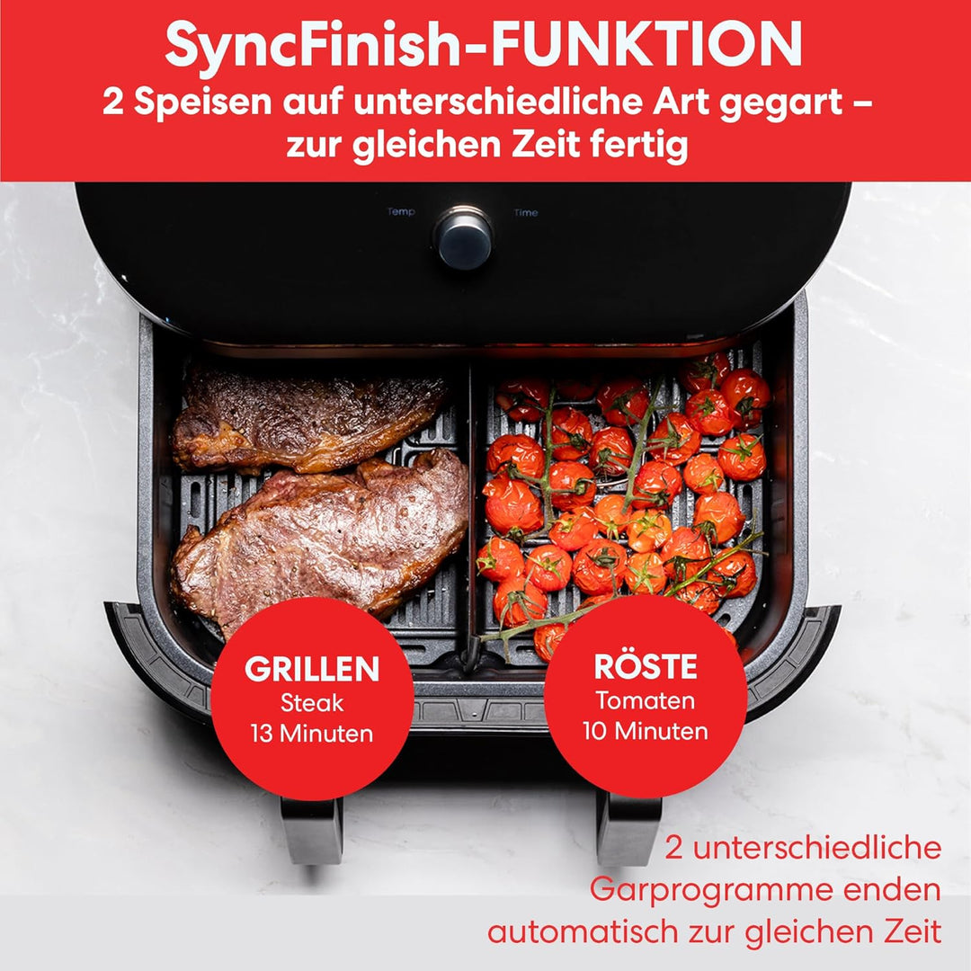Instant VersaZone Heissluftfritteuse/XXL Single + Doppelkammer in 1-8.5L Digitaler Air Fryer Edelsta