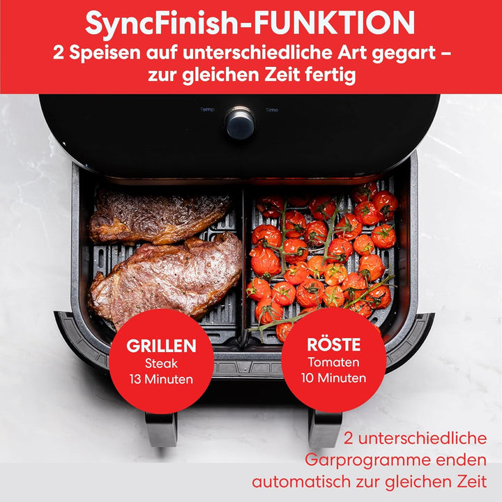Instant VersaZone Heissluftfritteuse/XXL Single + Doppelkammer in 1-8.5L Digitaler Air Fryer Edelsta