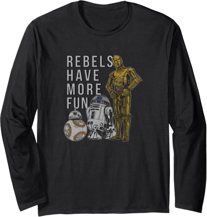 Star Wars Last Jedi Droids Have More Fun Langarmshirt