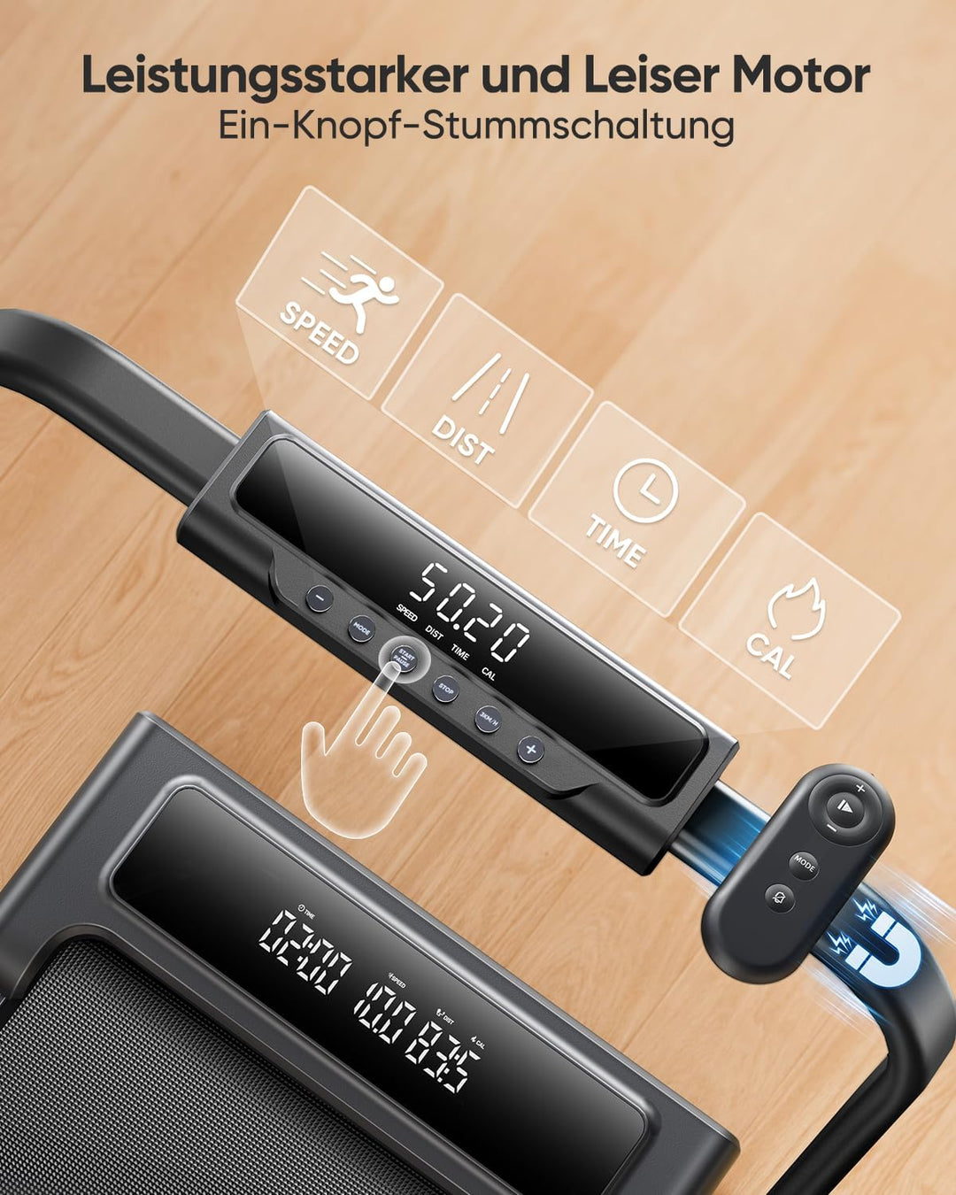 Elektrisches Laufband für Zuhause mit 9% Neigung, 12km/h Klappbares Laufband mit Steigung, 4 IN 1 Wa