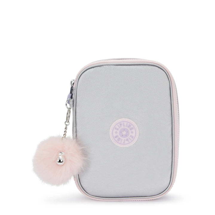 Kipling 100 Pens Case Federmäppchen, 100 Stifte Silver Glow Met, Silver Glow Met