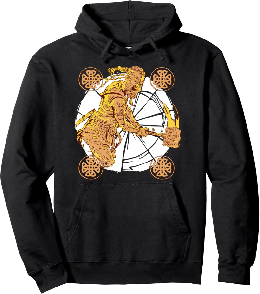 Wikinger-Nordische Mythische Symbole Pullover Hoodie