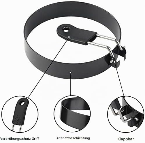Eierringe, 8 Packungen Edelstahl-Pfannkuchenformen und Eierring-Set, antihaftbeschichtet, runde Eier