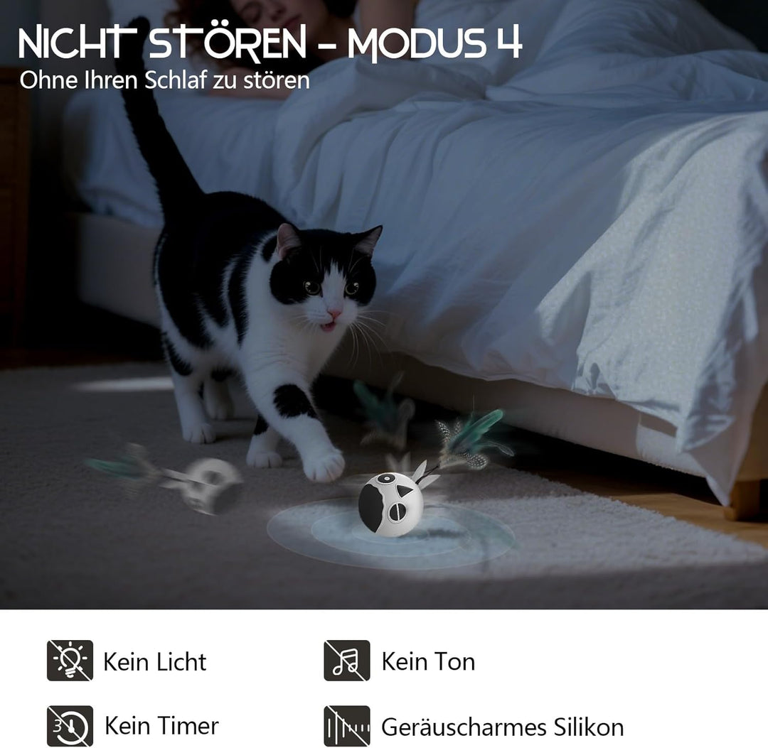 katzenspielzeug Ball, Interaktives Katzenspielzeug, katzenball elektrisch, Automatisch Beweglicher V