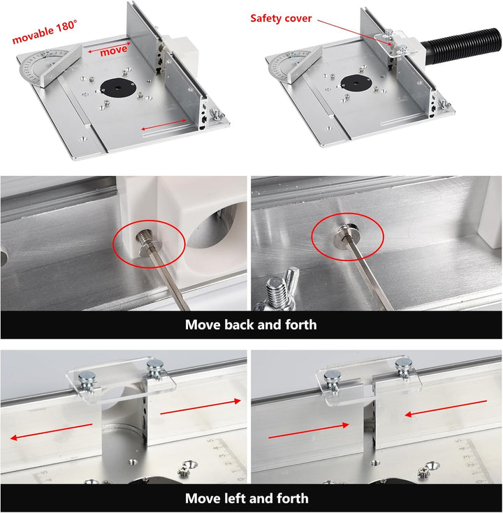 Frästisch Einlegeplatten, Aluminiumlegierung mit Klarer Skala, Frästisch Einlegeplatte für Oberfräse