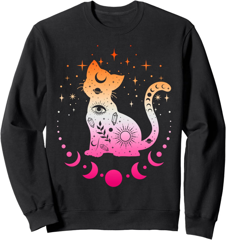 Lesbian Pride Flaggenfarben, Astronomie Katze Sweatshirt