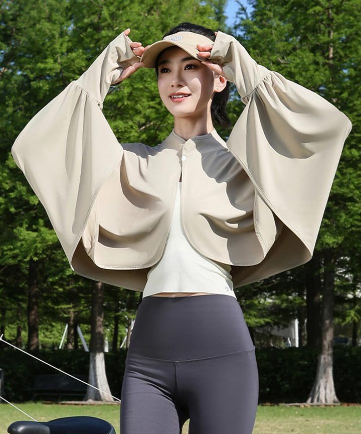 Elegtiskas Kühlender Damen-Umhang mit UV-Schutz, atmungsaktiv, mit Ärmeln, für Outdoor-Sportarten Kh
