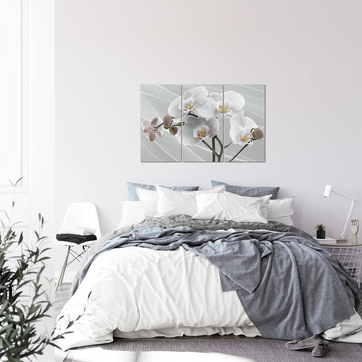 Runa Art Wandbilder Blumen Orchidee Bild XXL Wohnzimmer Schlafzimmer Grau Rosa Abstrakt 120 x 80 cm