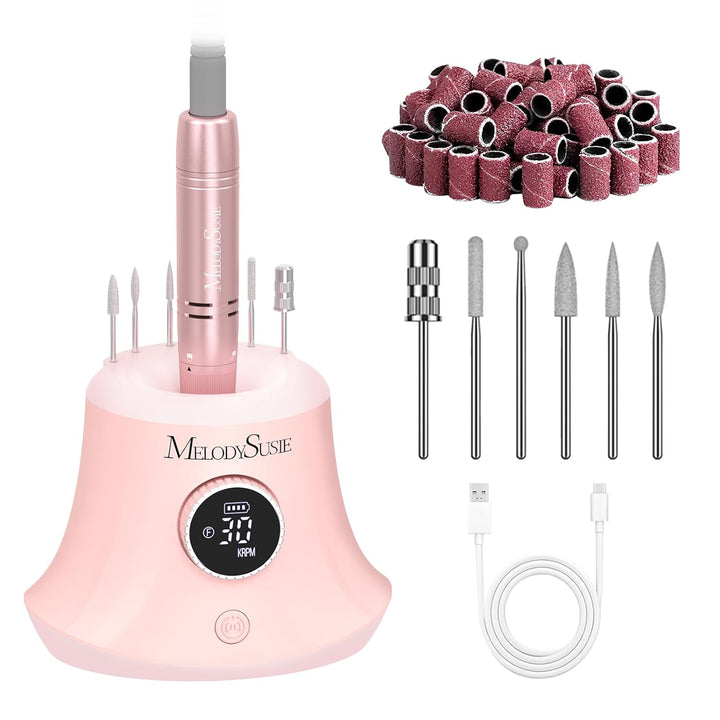 MelodySusie Elektrischer Nagelfräser, SC320G 30000U/MIN Professionelles Nagelfeilen-Bit & Schleifbän