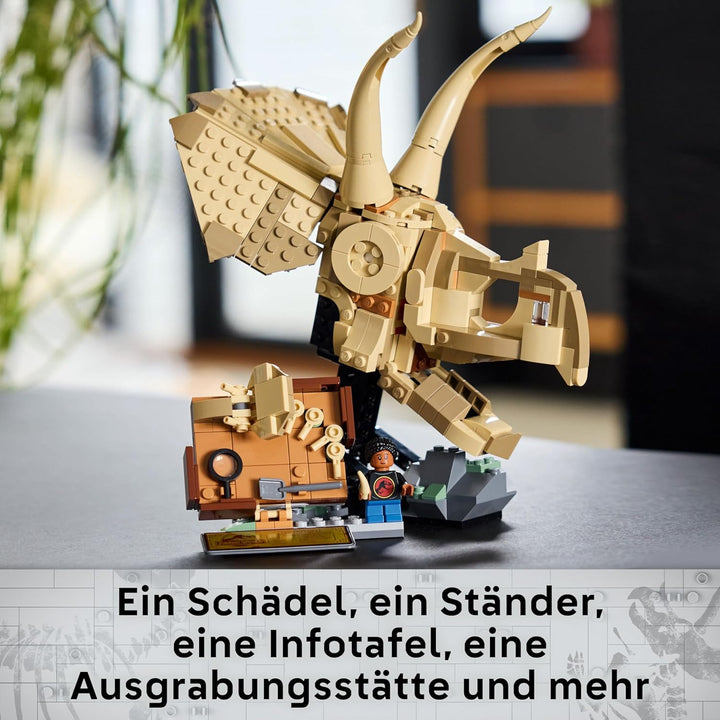 LEGO Jurassic World Dinosaurier-Fossilien: Triceratops-Schädel Modell, Dinosaurier Spielzeug für Jun