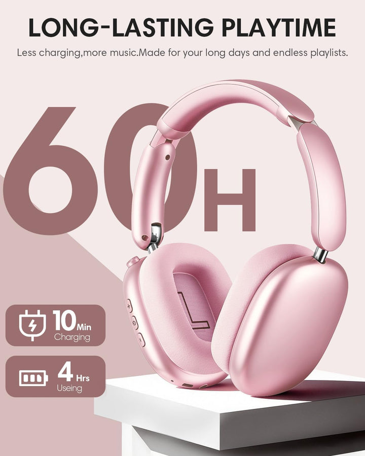 Wentronic Y02 Aktive Noise Cancelling Kopfhörer,60 Std.5 EQ-Musikmodi,Hi-Res-Audio,Tiefe Bässe,faltb