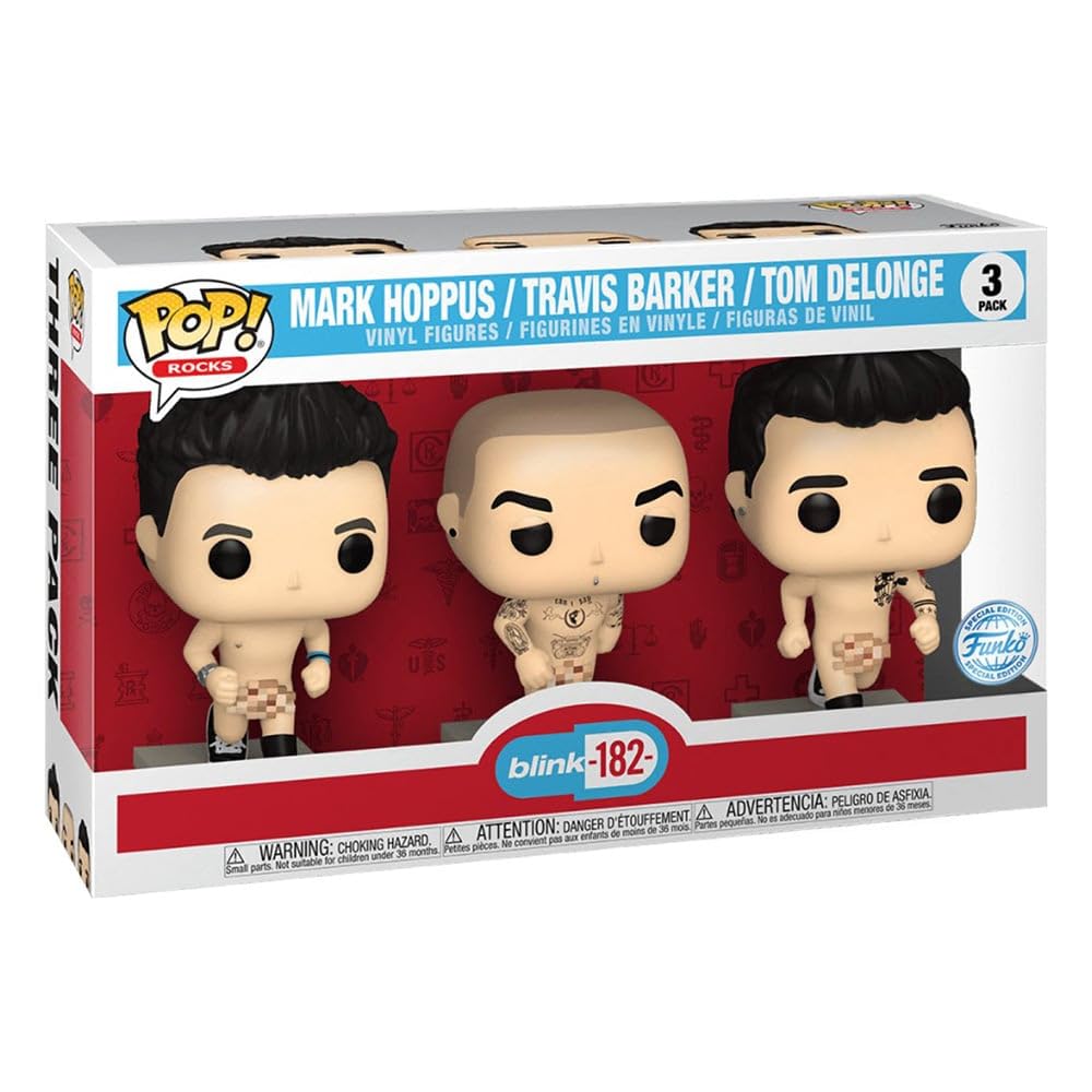 FUNKO POP Rocks Mark Hoppus, Travis Barker & Tom Delonge Vinyl Figure 3-Pack BLINK 182 EXCLUSIVE HT