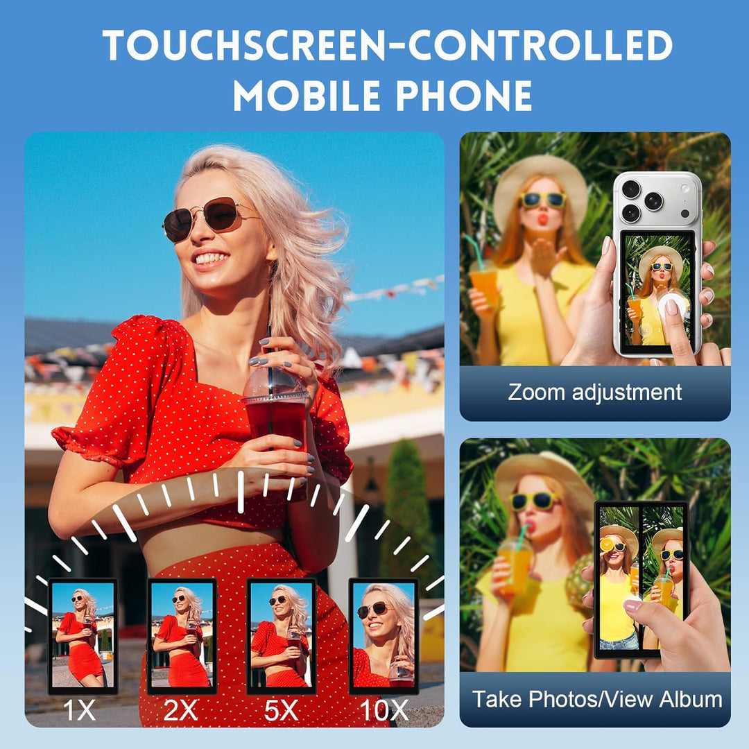 LAMA Handy Selfie Monitor 3,97" Smartphone Rückkamera mit Touchscreen, Magnetisch Vlog Bildschirm Ko