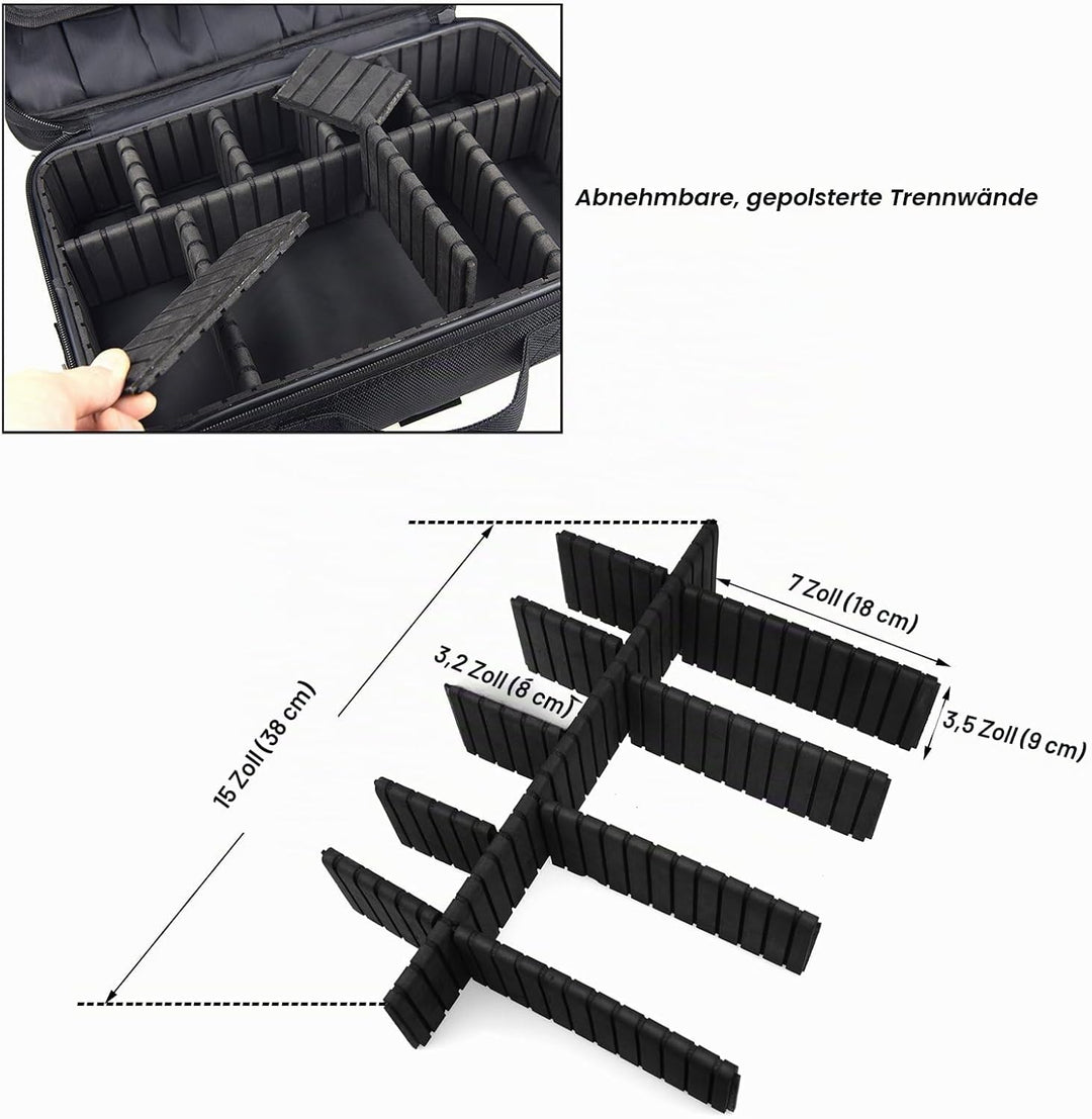 DCCN Train Kosmetikkoffer, professionell, Beauty Case, 3 Schichten, Tasche, Kosmetiktasche, Organize