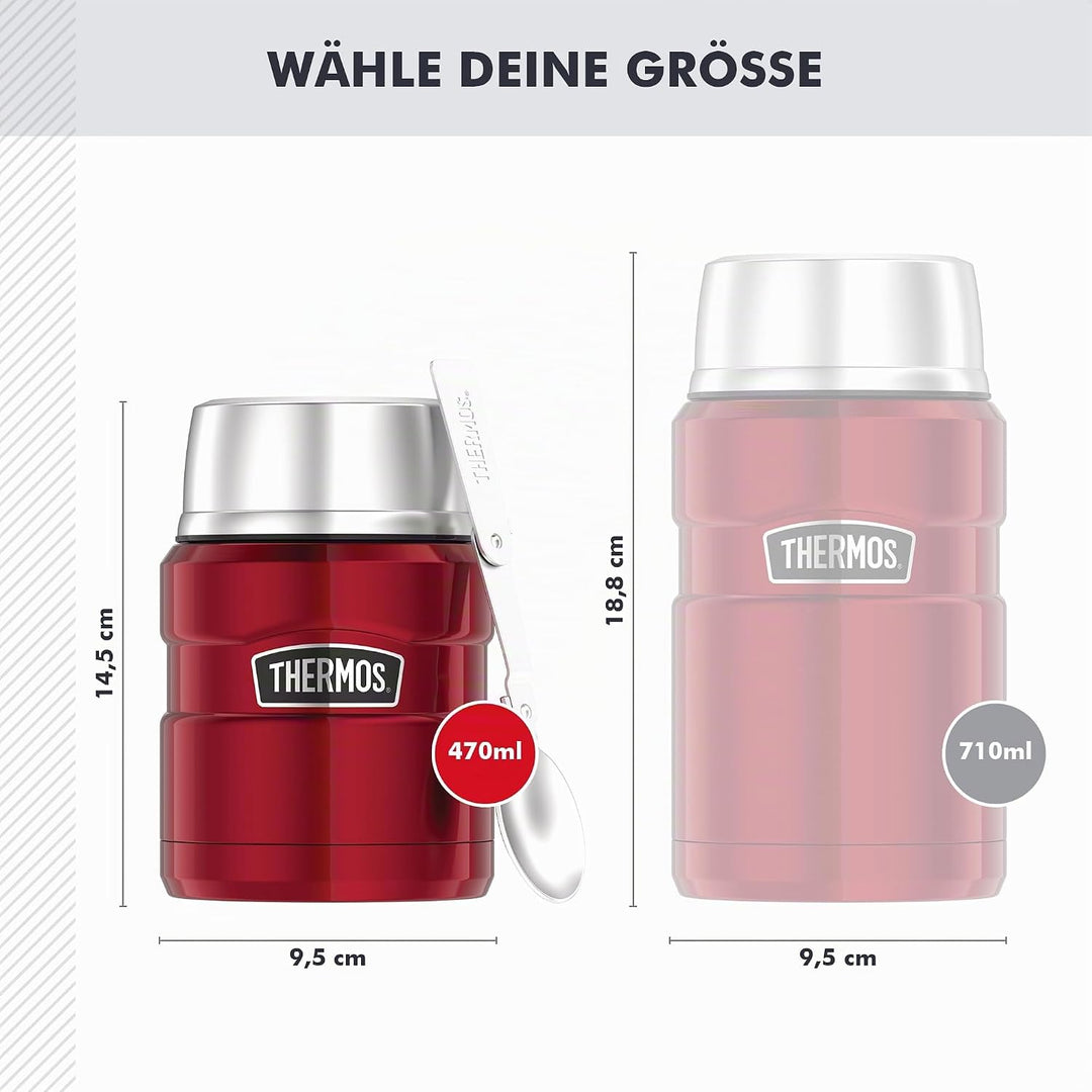 THERMOS Thermobehälter für Essen groÃŸ Lunchpot Stainless King, SpeisegefäÃŸ, Suppen, Müsli, 4001.24