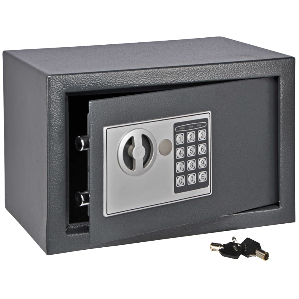 Haushalt International Safe mit Elektronik Zahlenschloss und Schlüssel Tresor schwarz 31 x 20 x 20 c
