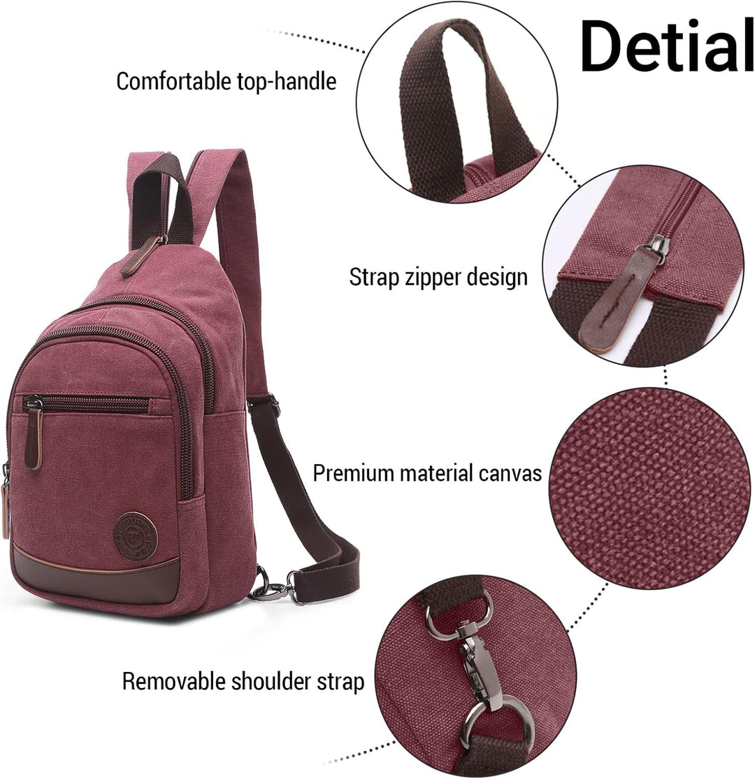 VARLIVOO Retro Sling Bag Herren Crossbody Bag Umhängetaschen Schultertasche Outdoor Sportarten Wande